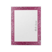 Burgundy en Silver Glitter Notitieblok (Linkerzijde)