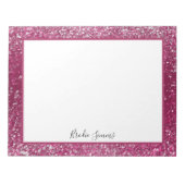 Burgundy en Silver Glitter Notitieblok (Voorkant)