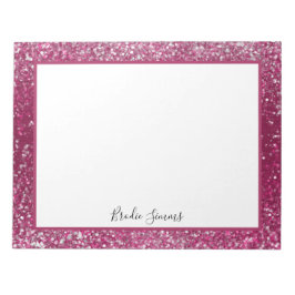 Burgundy en Silver Glitter Notitieblok