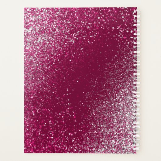 Burgundy en Silver Glitter Planner (Achterkant)