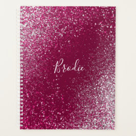 Burgundy en Silver Glitter Planner
