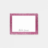 Burgundy en Silver Glitter Post-it® Notes (Voorkant)