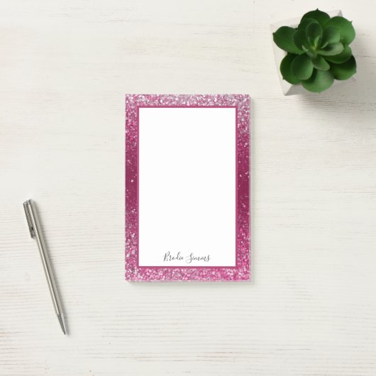 Burgundy en Silver Glitter Post-it® Notes (Kantoor)