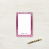 Burgundy en Silver Glitter Post-it® Notes (Op bureau)