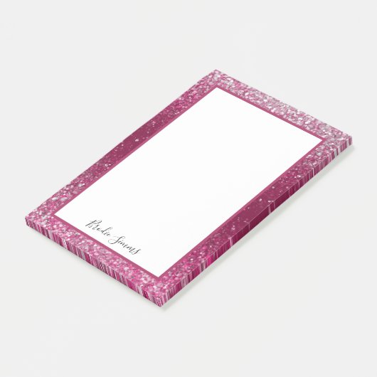 Burgundy en Silver Glitter Post-it® Notes (Schuin)