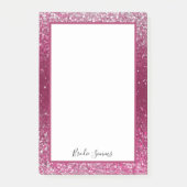 Burgundy en Silver Glitter Post-it® Notes (Voorkant)