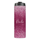 Burgundy en Silver Glitter Thermosbeker (Voorkant)