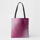 Burgundy en Silver Glitter Tote Bag (Voorkant)