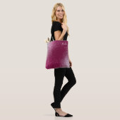 Burgundy en Silver Glitter Tote Bag (Op model)
