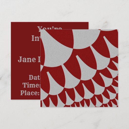 Burgundy en Silver Scales Kaart (Voorkant / Achterkant)