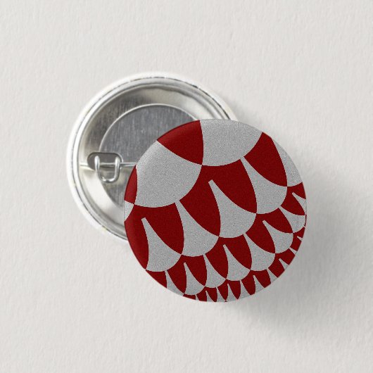 Burgundy en Silver Scales Ronde Button 3,2 Cm (Voorkant /achterkant)