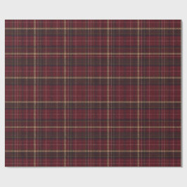 Burgundy en Tan Schotse ruit Inpakpapier