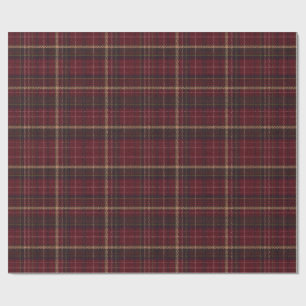 Burgundy en Tan Schotse ruit Inpakpapier