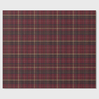 Burgundy en Tan Schotse ruit Inpakpapier