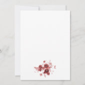 Burgundy en White Charming Wedding Kaart (Achterkant)
