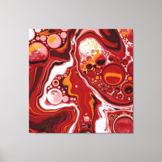 Burgundy en White Digital Fluid Art Canvas Afdruk (Voorkant)