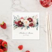 Burgundy en White Floral Wedding Servet (Insitu)