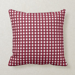 Burgundy en White Gingham Pattern Kussen