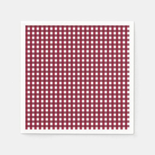 Burgundy en White Gingham Pattern Servet (Voorkant)