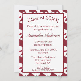 Burgundy en White Graduation Party Kaart