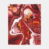 Burgundy en White Marble Fluid Art Fleece Deken (Voorkant)