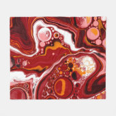 Burgundy en White Marble Fluid Art Fleece Deken (Voorkant (Horizontaal))