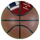 Burgundy en White Persoonlijke foto Basketball Basketbal (Rechts)