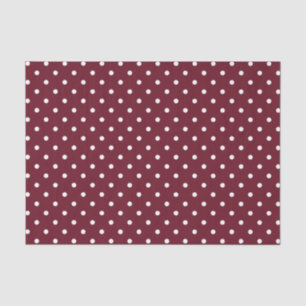 Burgundy en White Polka Dot Pattern Tissuepapier