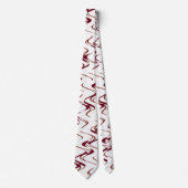 Burgundy en White Ripple Pattern Stropdas (Voorkant)