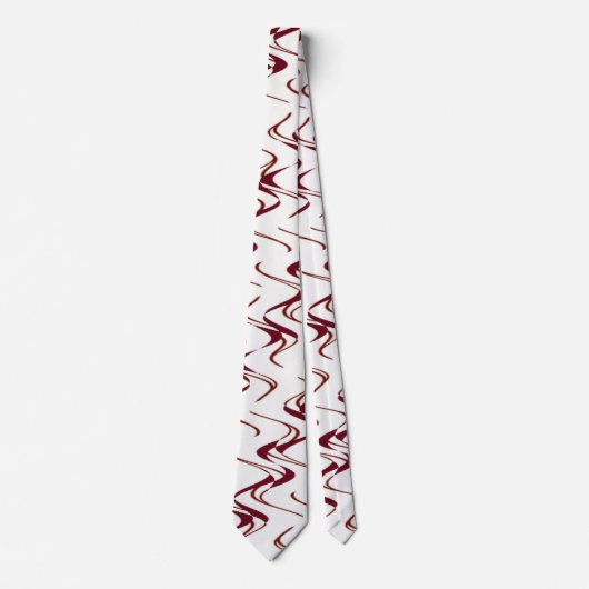 Burgundy en White Ripple Pattern Stropdas (Voorkant)