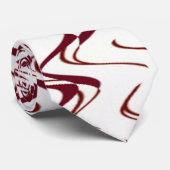Burgundy en White Ripple Pattern Stropdas (Opgerold)