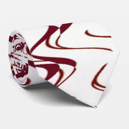 Burgundy en White Ripple Pattern Stropdas (Opgerold)