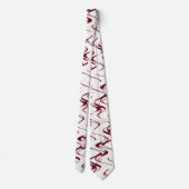 Burgundy en White Ripple Pattern Stropdas (Achterkant)
