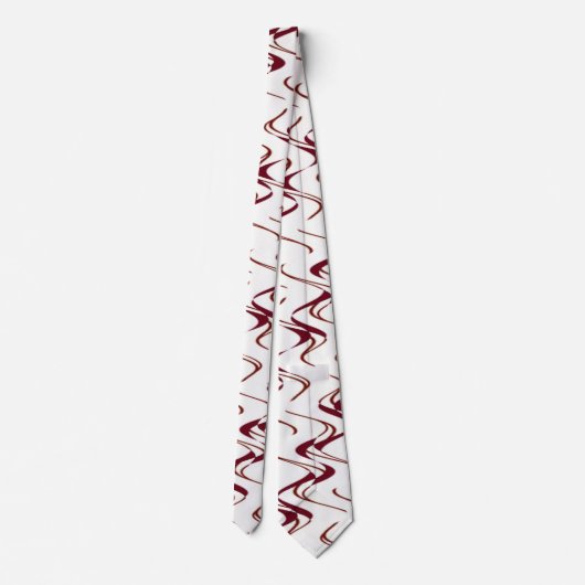 Burgundy en White Ripple Pattern Stropdas (Achterkant)