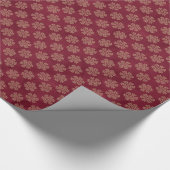 Burgundy en White Snowflake Kerstmis Cadeaupapier (Hoek)