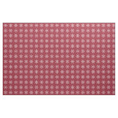 Burgundy en White Snowflake Pattern Stof (Fat Quarter)