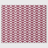 Burgundy- en wit diamantpatroon cadeaupapier (Vlak)