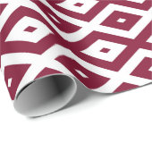Burgundy- en wit diamantpatroon cadeaupapier (Rol Hoek)