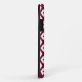 Burgundy- en wit diamantpatroon Case-Mate iPhone case (Achterkant/rechts)