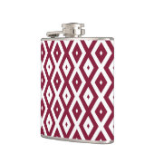 Burgundy- en wit diamantpatroon heupfles (Links)