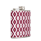 Burgundy- en wit diamantpatroon heupfles (Rechts)