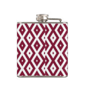Burgundy- en wit diamantpatroon heupfles (Achterkant)