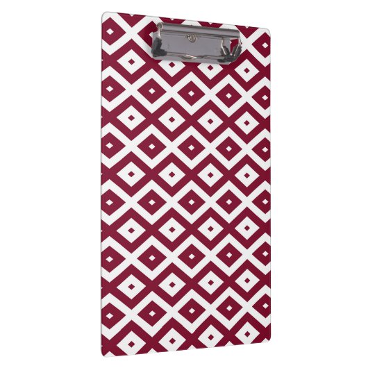 Burgundy- en wit diamantpatroon klembord (Rechts)
