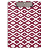 Burgundy- en wit diamantpatroon klembord (Voorkant)