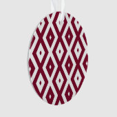 Burgundy- en wit diamantpatroon ornament (voorkant)