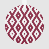 Burgundy- en wit diamantpatroon ornament (achterkant)