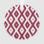 Burgundy- en wit diamantpatroon ornament (voorkant)
