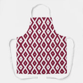 Burgundy- en wit diamantpatroon schort (Voorkant)