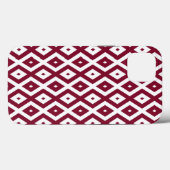 Burgundy en witte diamant patroon Case-Mate iPhon iPhone Case (Achterkant (horizontaal))
