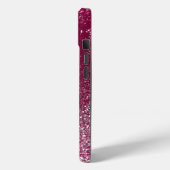 Burgundy en zilver glitter Case-Mate iPhone case (Achterkant / Links)